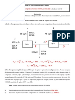 Lista 3 - Balanço de Massa Multicompenentes