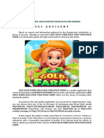 2023advisory - LELE GOLD FARM - LELE GOLD COIN - GOLD FARM