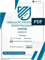 Simulacro Presencial Desentralizado Unmsm 2020-II: Informes 01 778 4275 983 514 925