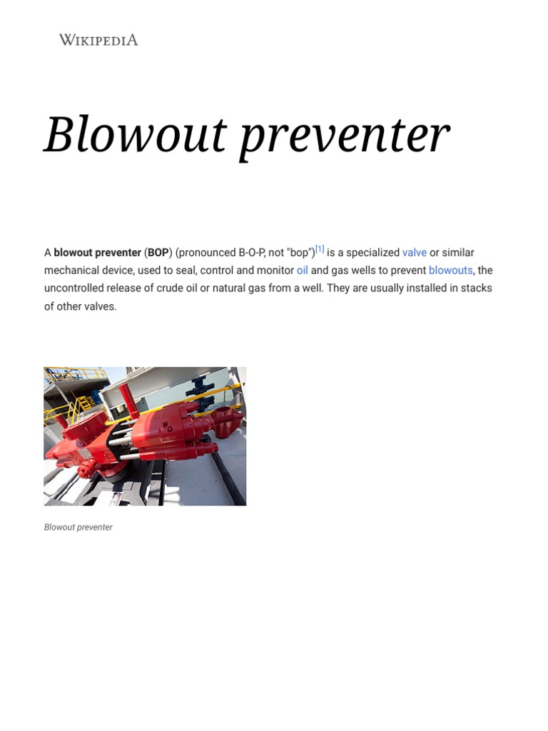 Subsea Blowout Preventer Overview | PDF | Blowout (Well Drilling ...
