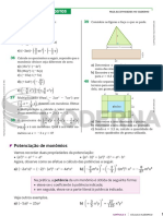 Exercícios de álgebra com cálculos e operações com monômios