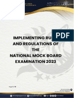 Implementing Rules and Regulations of THE National Mock Board Examination 2023