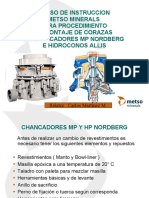 Curso de Instruccion Metso Minerals para Procedimiento de Montaje de Corazas en Chancadores MP Nordberg E Hidroconos Allis