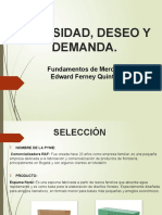 Necesidad, Deseo Y Demanda.: Fundamentos de Mercadeo Edward Ferney Quintero