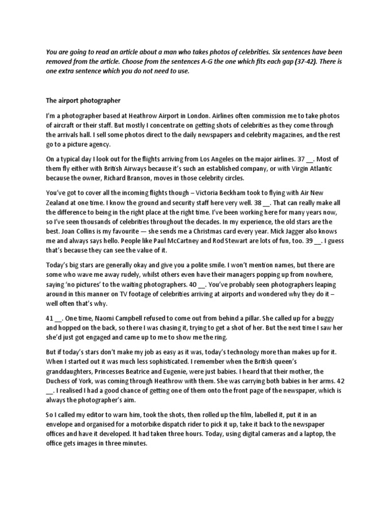 FCE Part 6 | PDF | Art | Young Adult