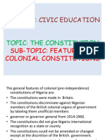 Features of Colonial Constitutions Week 5