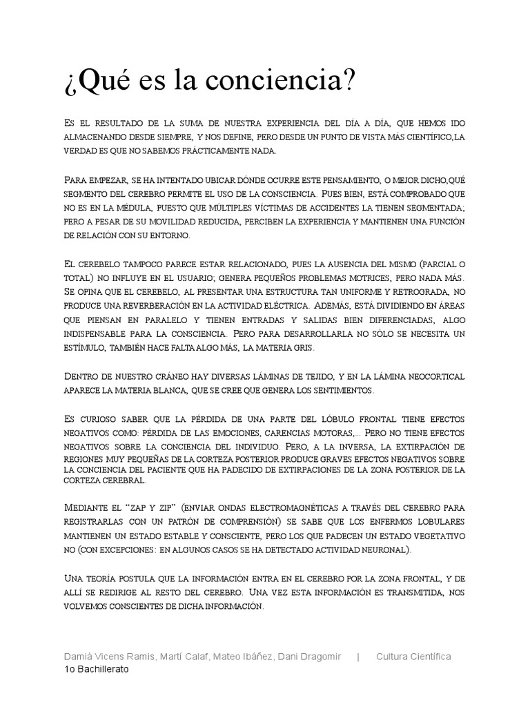 La Ciencia de la Conciencia Cerebral | PDF | Conciencia | Cerebro