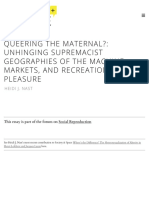 Queering The Maternal?: Unhinging Supremacist Geographies of The Machine, Markets, and Recreational Pleasure.