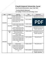 Veer Narmad South Gujarat University, Surat: Practical Batch Allotment