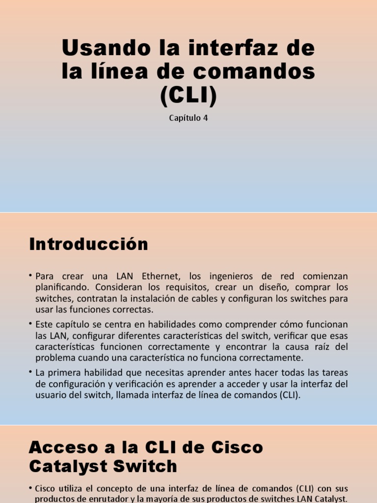 Acceso y Uso de la CLI en Switches Cisco | PDF | Interfaz de línea de ...