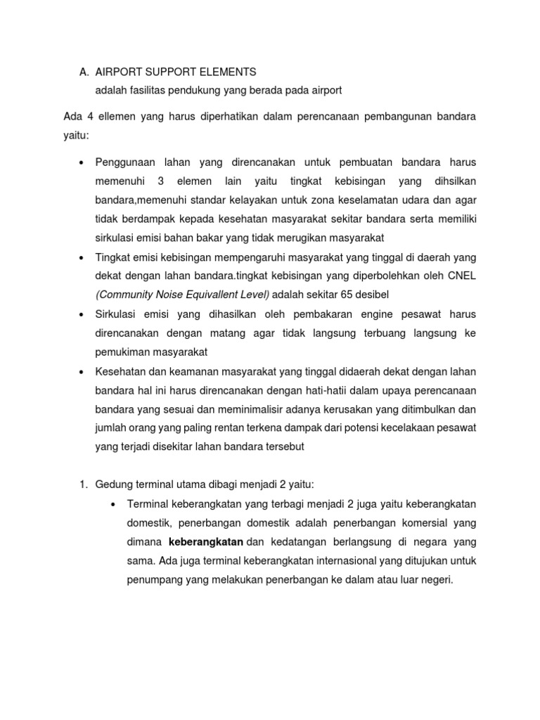 Airport Support Elements | PDF