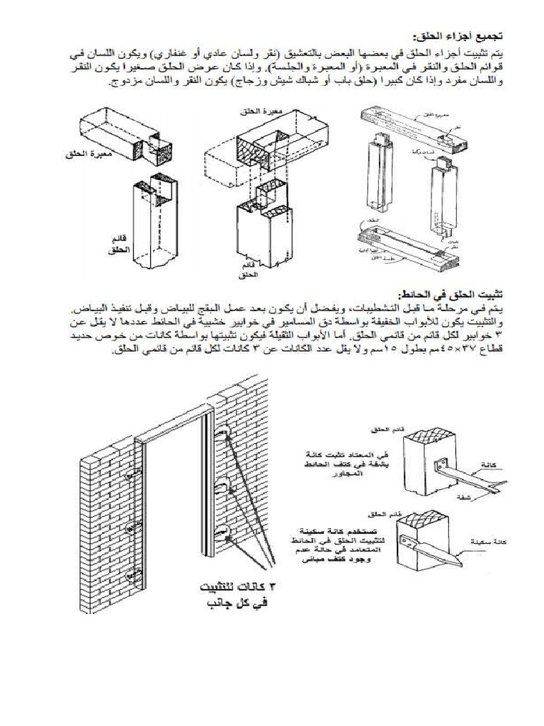 مقتطفات من تفاصيل أبواب وشبابيك | PDF