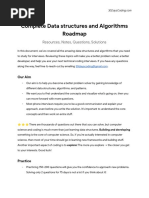 Complete Data Structures and Algorithms Roadmap: Resources, Notes, Questions, Solutions