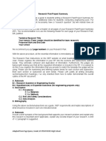 Research Plan/Project Summary Template