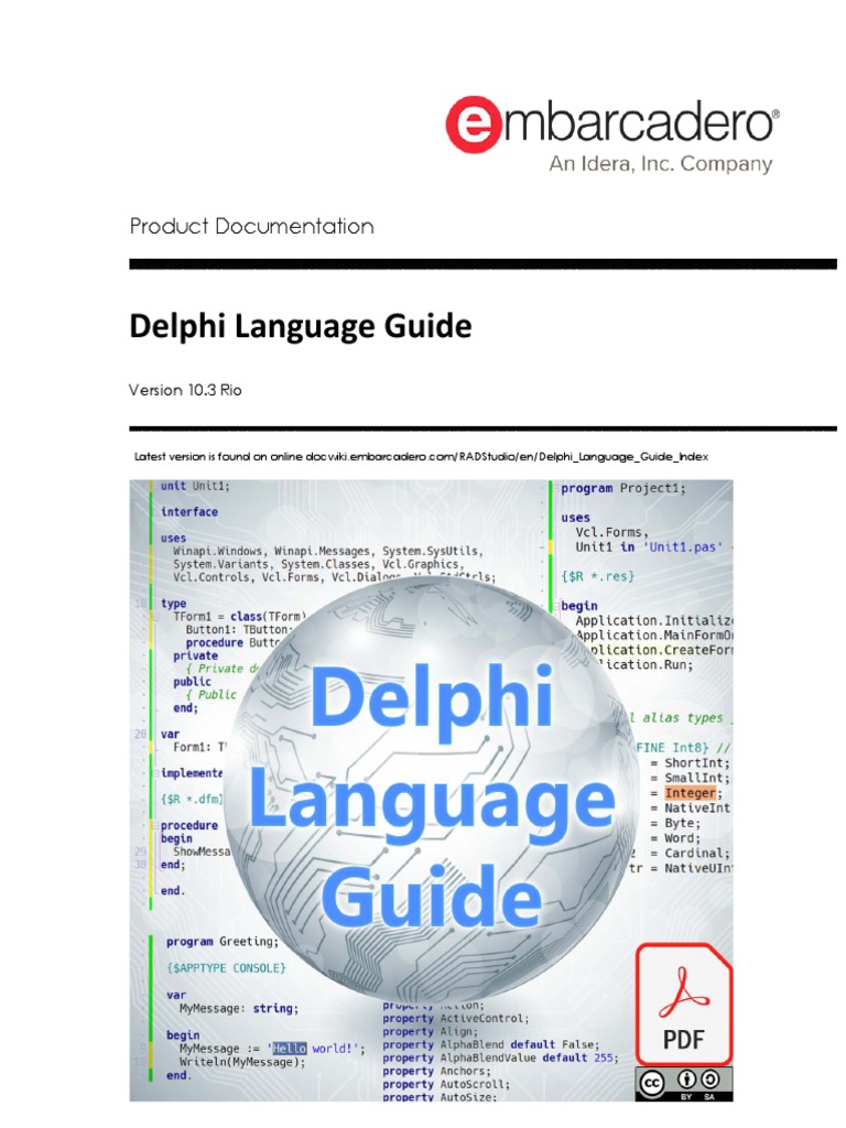 Delphi Language Guide 10.3 | PDF | Method (Computer Programming ...