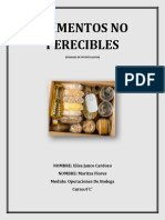 Alimentos No Perecibles: NOMBRE: Elisa Janco Cardozo NOMBRE: Maritza Flores Modulo: Operaciones de Bodega Curso:4 C