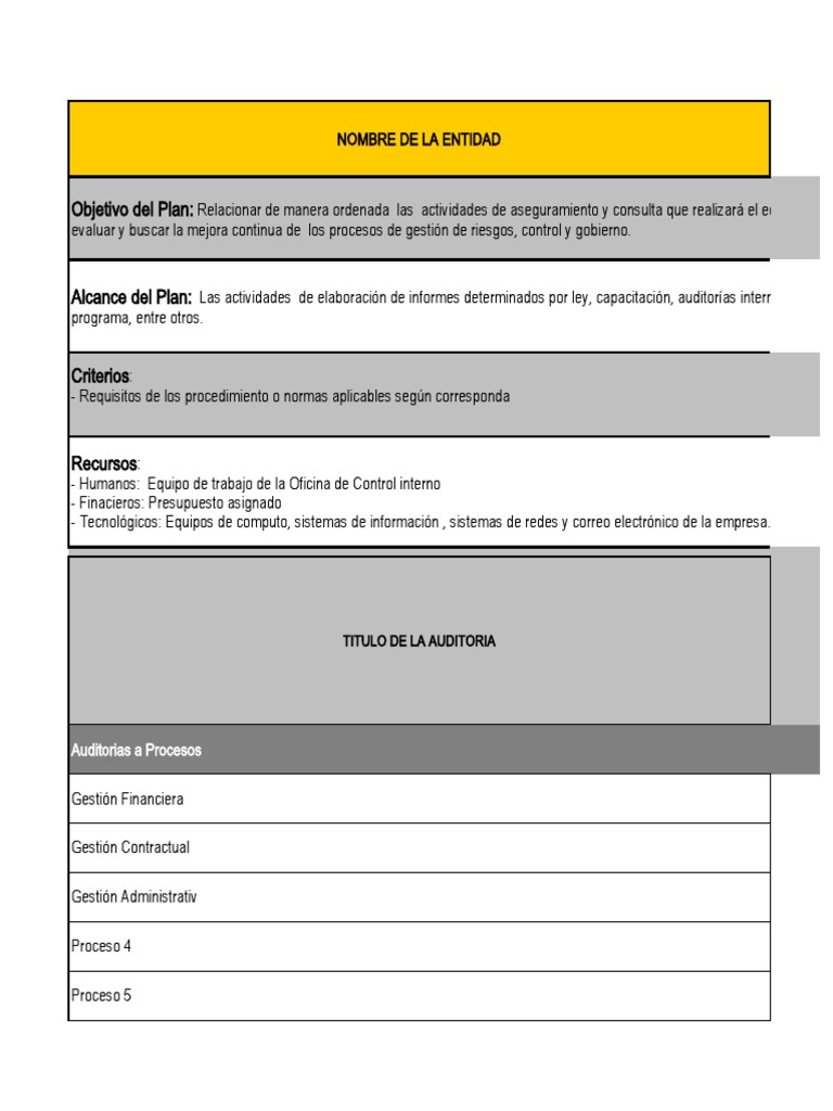 Plan Anual de Auditoría Interna 2025 | PDF | Auditoría | Business