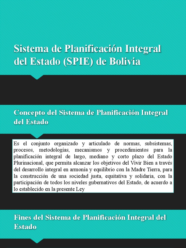 Sistema de Planificación Integral Del Estado SPIE | PDF | Planificación