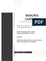 Memoria sanitaria proyecto ejecutivo 4AM34