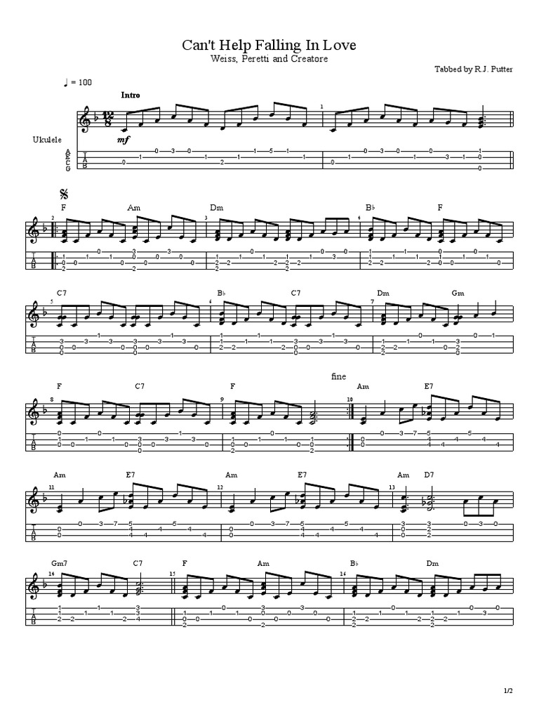 Can't Help Falling in Love Weiss, Peretti and Creatore PDF