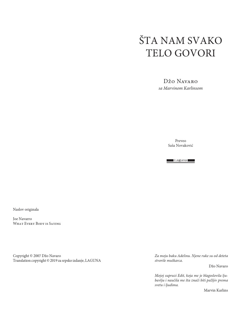 Šta Nam Svako Telo Govori: Džo Navaro | PDF