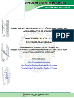 Bases para El Proceso de Selección de Contratacion Administrativa de Servicios