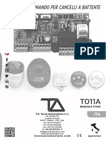 Centrale T011A Tecno Automazione (Cancello Elettrico) - Manuale