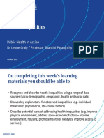 Health Inequalities: Public Health in Action DR Leone Craig / Professor Shantini Paranjothy