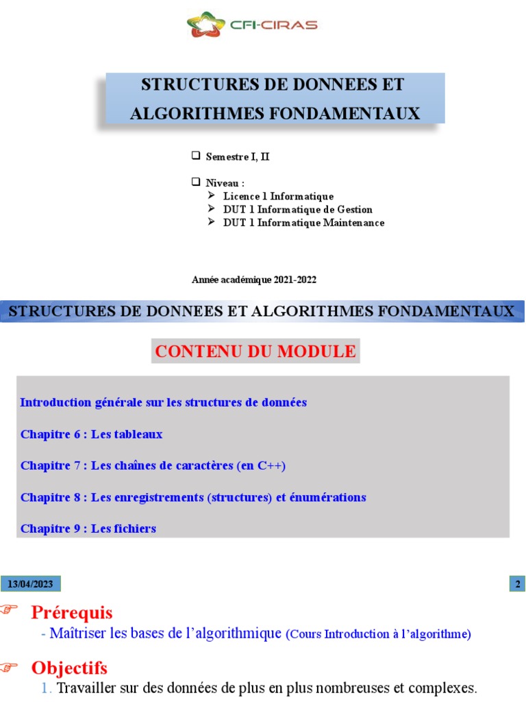 4 - Les Tableaux | PDF | Structure des données | Informatique