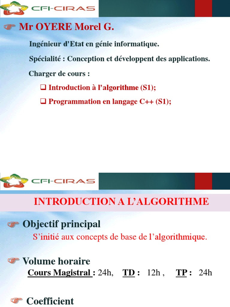 Introduction à l'Algorithmique | PDF | C (Langage de programmation ...
