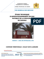 Étude Technique D'Approvisionnement en Eau Potable de La Province de Zagora