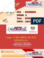 Aula: Secundaria Semana:6 Tema: Repaso Curso:: Computación