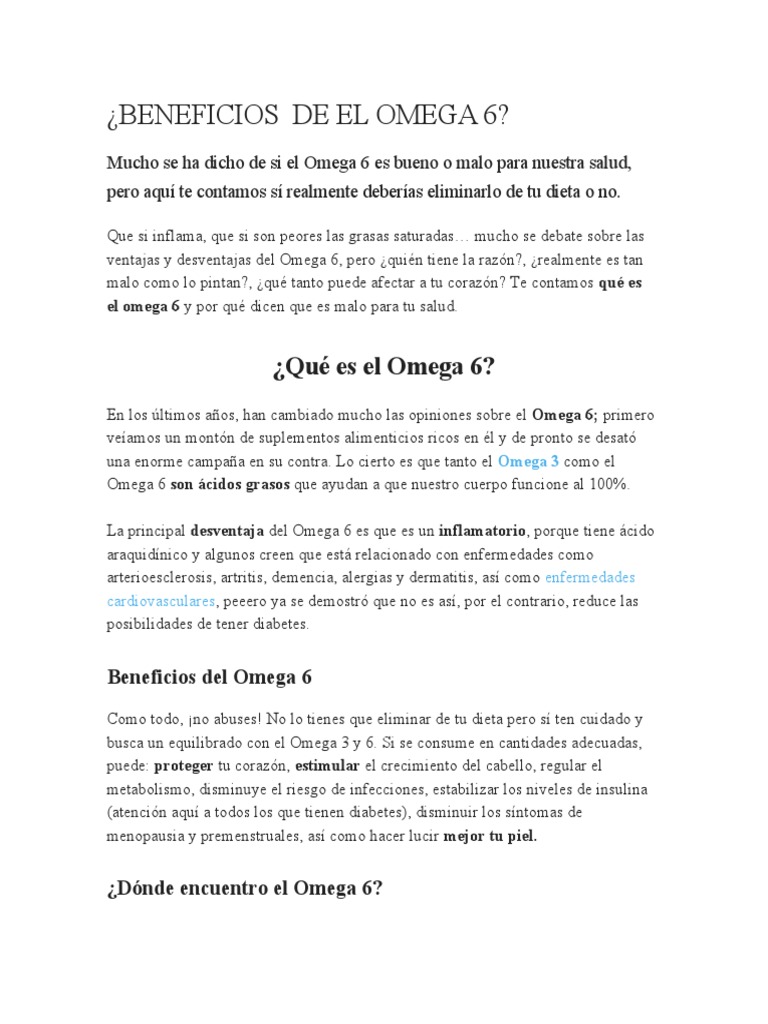 Beneficios de EL OMEGA 6 PDF