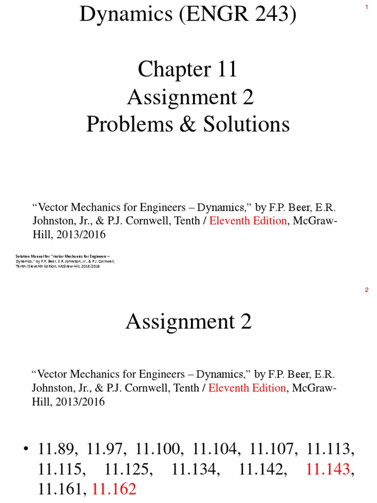 Chapter 11 Solutions for Dynamics | PDF | Science & Mathematics
