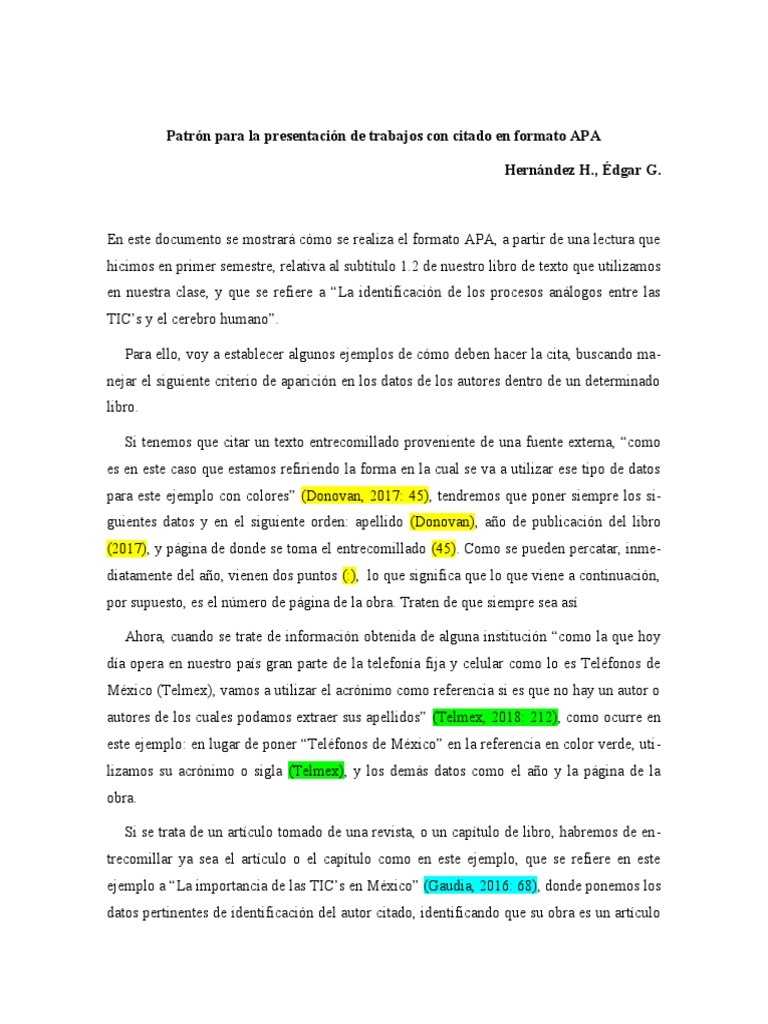 Guía de Citas en Formato APA | PDF | Bibliografía | Estilo apa