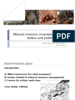 Mineral resource economics issues and public policies