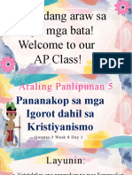 Magandang Araw Sa Inyo Mga Bata! Welcome To Our AP Class!