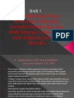 Implementasi Nilai Pancasila Sebagai Dasar Negara Dalam Perundang Undangan Dan Kebijaksanaan Negara