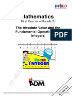 Mathematics: The Absolute Value and The Fundamental Operations On Integers