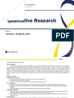 Qualitative Research: Teresita T. Rungduin, PH.D