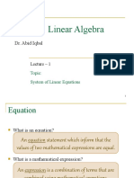 BSI-111 Linear Algebra: Dr. Abid Iqbal