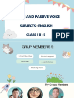 Active and Passive Voice Subjects: English Class Ix-5