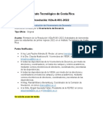 Resolución ViDa-R-001-2022 Actividades de Bienvenida Estudiantes de Nuevo Ingreso 2022