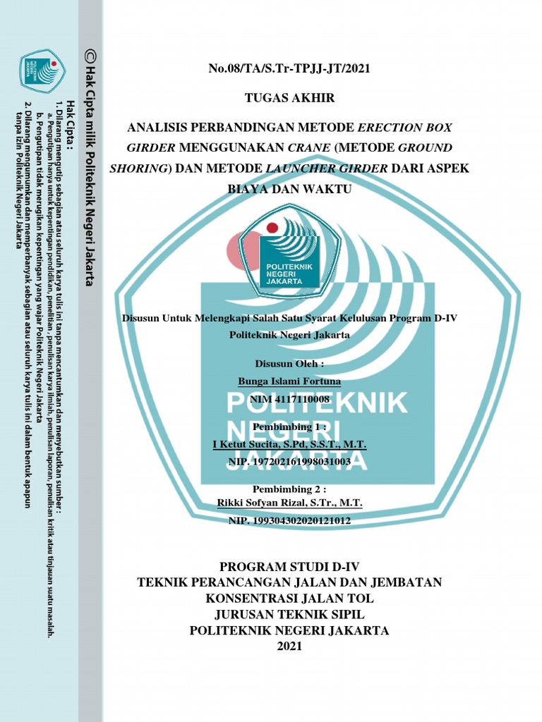 Analisis Perbandingan Efisiensi Metode Erection Box Girder Menggunakan ...