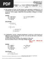 The Number of Turns On The Primary and Secondary Windings of A 1-f