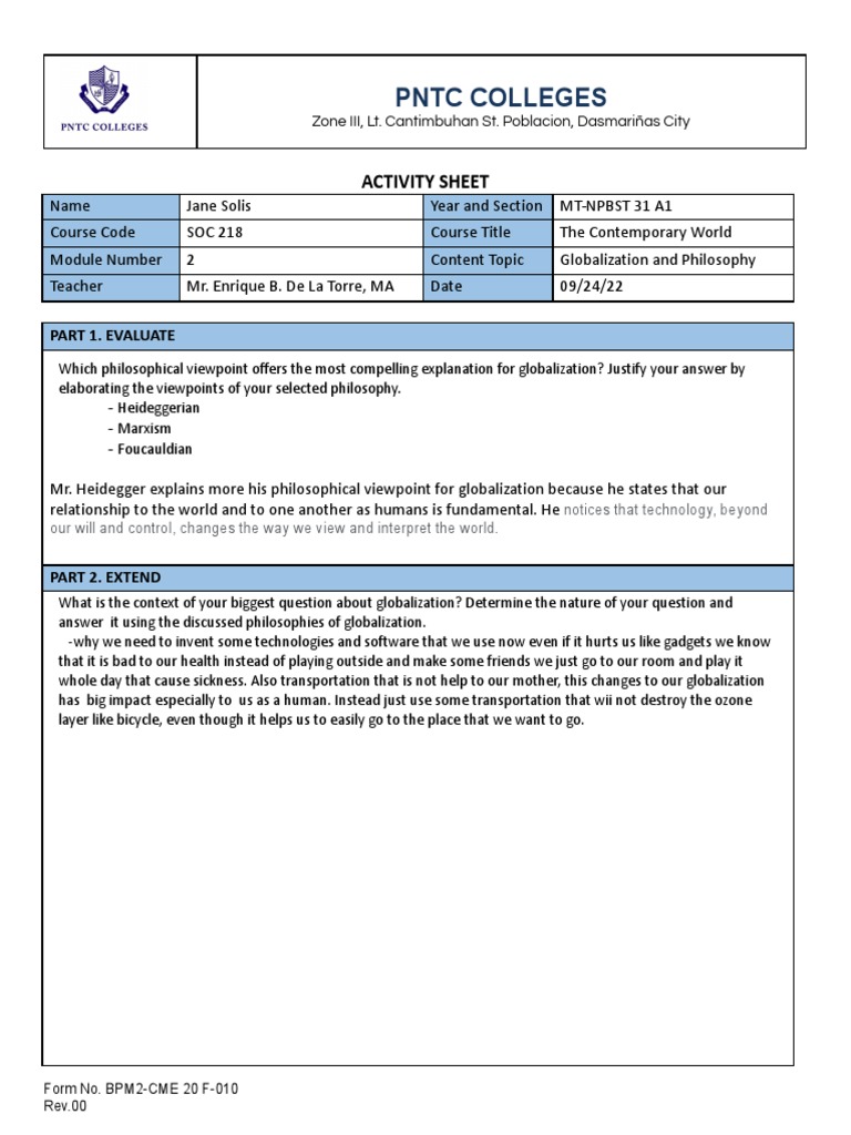 Activity Sheet | PDF