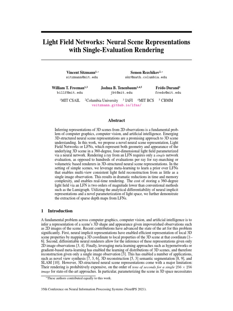 Sitzmann 2022 CVPR PDF Rendering Graphics) 3 D Computer