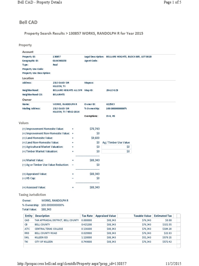Property Report 2312 Daisy RD Killeen TX PDF Deed Real Estate