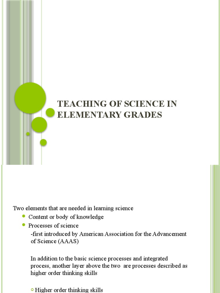 Teaching of Science in Elementary Grades PDF
