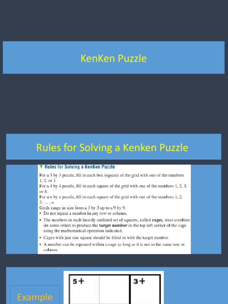 Kenken Puzzle MMW PDF
